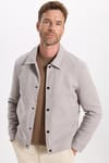 Erkek Slim Fit Dar Kesim Çift Cepli Çıtçıt Kapamalı Taş Mont