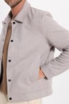 Erkek Slim Fit Dar Kesim Çift Cepli Çıtçıt Kapamalı Taş Mont