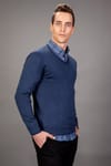 NEW SWEATER COTTON V-NECK PLAIN   KAZAK SWEATER