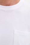 OVERSIZE SHORT SLV PLAIN CREW NECK WITH POCKET T-SHIRT
