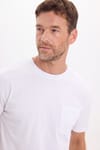 OVERSIZE SHORT SLV PLAIN CREW NECK WITH POCKET T-SHIRT