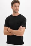 OVERSIZE SHORT SLV PLAIN CREW NECK WITH POCKET T-SHIRT