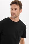 OVERSIZE SHORT SLV PLAIN CREW NECK WITH POCKET T-SHIRT