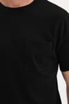 OVERSIZE SHORT SLV PLAIN CREW NECK WITH POCKET T-SHIRT