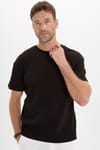 OVERSIZE SHORT SLV PLAIN CREW NECK WITH POCKET T-SHIRT