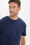 OVERSIZE SHORT SLV PLAIN CREW NECK WITH POCKET T-SHIRT