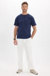 OVERSIZE SHORT SLV PLAIN CREW NECK WITH POCKET T-SHIRT