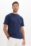 OVERSIZE SHORT SLV PLAIN CREW NECK WITH POCKET T-SHIRT