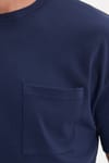 OVERSIZE SHORT SLV PLAIN CREW NECK WITH POCKET T-SHIRT