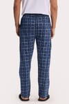 Erkek Standart Fit Normal Kesim Pamuklu Kareli Beli Bağcıklı Cepli  Lacivert Pijama Altı