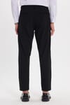 Erkek Slim Fit Dar Kesim Esnek Yan Cepli Bilek Boy Canvas Kesim Siyah Pantolon