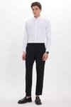 Erkek Slim Fit Dar Kesim Esnek Yan Cepli Bilek Boy Canvas Kesim Siyah Pantolon