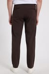 Erkek Slim Fit Dar Kesim Esnek Yan Cepli Bilek Boy Canvas Kesim Kahverengi Pantolon