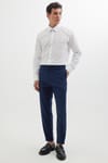 Erkek Slim Fit Dar Kesim Esnek Yan Cepli Bilek Boy Canvas Kesim Lacivert Pantolon