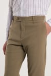 Erkek Slim Fit Dar Kesim Esnek Yan Cepli Bilek Boy Canvas Kesim Açık Haki Pantolon