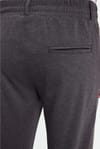 Erkek Slim Fit Pamuklu Beli Bağlamalı Yan Cepli Katlamalı Paça Jogger Gri Pantolon