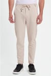 Erkek Slim Fit Pamuklu Beli Bağlamalı Yan Cepli Katlamalı Paça Jogger Bej Pantolon