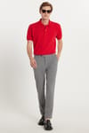 Erkek Slim Fit Dar Kesim Chino Yandan Cepli Pamuklu Koyu Gri Pantolon