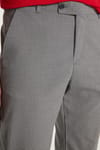 Erkek Slim Fit Dar Kesim Chino Yandan Cepli Pamuklu Koyu Gri Pantolon