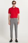 Erkek Slim Fit Dar Kesim Chino Yandan Cepli Pamuklu Koyu Gri Pantolon