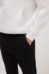Erkek Slim Fit Dar Kesim Pamuklu Lastikli Beli Bağcıklı Siyah Pantolon