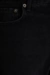 Erkek Regular Fit %100 Pamuk Yan Cepli Baggy Siyah Jean Kot Pantolon