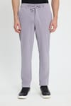 Erkek Slim Fit Dar Kesim Beli Lastikli Bağcık Detaylı Gri Pantolon