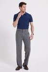 Erkek Regular Fit Klasik Kesim Normal Bel Geniş Paça Açık Gri Pantolon