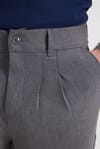 Erkek Regular Fit Klasik Kesim Normal Bel Geniş Paça Açık Gri Pantolon