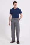 Erkek Regular Fit Klasik Kesim Normal Bel Geniş Paça Açık Gri Pantolon