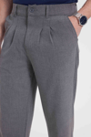 Erkek Regular Fit Klasik Kesim Normal Bel Geniş Paça Açık Gri Pantolon