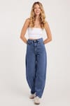 KADIN YAN CEPLİ BAGGY DENIM  20493 ZR PANTOLON