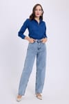 KADIN YAN CEPLİ BAGGY DENIM  20493 ZR PANTOLON