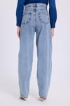 KADIN YAN CEPLİ BAGGY DENIM  20493 ZR PANTOLON