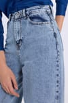 KADIN YAN CEPLİ BAGGY DENIM  20493 ZR PANTOLON