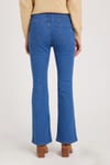 Kadın Regular Fit Klasik Kesim Pamuklu İspanyol Paça Mavi Jean Kot Pantolon