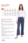 Kadın Relax Fit Rahat Kesim Modal Kumaş Yüksel Bel Geniş Paça İndigo Pantolon