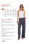 Kadın Relax Fit Rahat Kesim Modal Kumaş Yüksel Bel Geniş Paça Antrasit Pantolon
