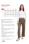 Kadın Relax Fit Rahat Kesim Modal Kumaş Yüksel Bel Geniş Paça Koyu Haki Pantolon