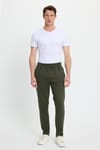 Erkek Regular Fit Klasik Kesim Beli Lastikli Bağcıklı Koyu Haki Jogger Pantolon