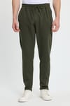 Erkek Regular Fit Klasik Kesim Beli Lastikli Bağcıklı Koyu Haki Jogger Pantolon