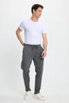 Erkek Regular Fit Klasik Kesim Beli Lastikli Bağcıklı Koyu Gri Jogger Pantolon