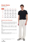 Erkek Baggy Fit Geniş Kesim %100 Pamuk Beli Lastikli Yandan Cepli Müslin Ekru Düz Pantolon