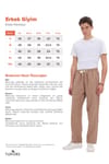Erkek Baggy Fit Geniş Kesim %100 Pamuk Beli Lastikli Yandan Cepli Müslin Bej Düz Pantolon