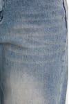 Kadın Relax Fit Rahat Kesim %100 Pamuk Cepli Geniş Paça Mavi Jean Kot Pantolon