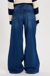 KADIN DÜŞÜK BEL GENİŞ PAÇA 827  DENIM PANTOLON