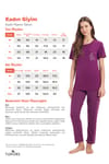 Kadın Standart Fit Normal Kesim Bisiklet Yaka Kısa Kollu Baskılı Mor Pijama Takımı