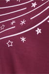 Kadın Regular Fit Klasik Kesim %100 Pamuk Bisiklet Yaka Kısa Kollu Baskılı Mürdüm Pijama Takımı