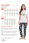 Kadın Regular Fit Klasik Kesim Pamuklu Bisiklet Yaka Kısa Kollu Baskılı Beyaz Pijama Takımı