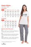Kadın Regular Fit Klasik Kesim Pamuklu Bisiklet Yaka Kısa Kollu Baskılı Beyaz Pijama Takımı